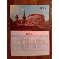 Карманный календарик.1980 год. Прибалтика