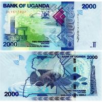 Уганда 2000 шиллингов 2021 год  UNC