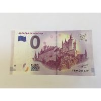 Ноль евро сувенирная банкота alcazar de segovia 2019 год