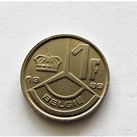 Бельгия 1 франк, 1989 Надпись на голландском - 'BELGIE'