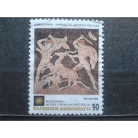 Греция 1992 Охота на оленя в Македонии, мозаика