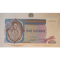 Werty71 Заир 10 заиров 1977 банкнота