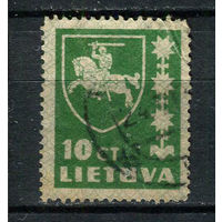 Литва - 1937 - Герб 10C - (с повреждением) - [Mi.413] - 1 марка. Гашеная.  (Лот 83BS)