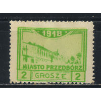 Польша Местная почта Пшедбуж 1918 Ратуша Локал #3В*