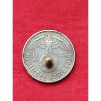 Серебро,3 Рейх,1939 год,с,,пауком",2 марки,без Минимальной Цены