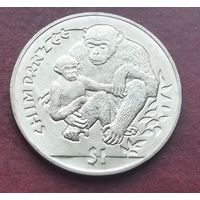 Сьерра-Леоне 1 доллар, 2010 Обезьяны - Шимпанзе