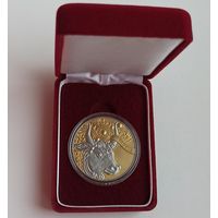 Футляр для монеты с капсулой 41.00 mm (1 руб. NiCu или 10 руб. Ag) бархатный красный