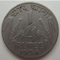 Индия 1/4 рупии 1954 г.