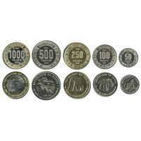 Габон НАБОР 5 монет 2020 60 лет независимости UNC