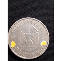5 марок 1934 год, Серебро!,Кирха,не частая, Хорошая !!!без Минимальной цены