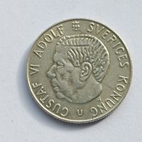 1 крона 1963 года. Швеция. Серебро 400. 59