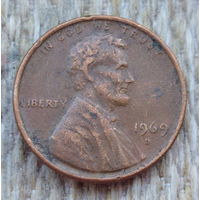 США 1 цент 1969 года, D. Линкольн.