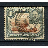 Британские колонии - Кения, Уганда, Таганьика - 1938/1954 - Король Георг VI и озеро Найваша 10С - [Mi.57] - 1 марка. Гашеная.  (Лот 32AM)