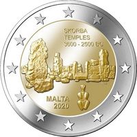 2 евро 2020 Мальта Храм Скорба UNC из ролла