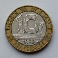 Франция 10 франков. 1989