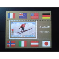 Футжейра 1972 Олимпиада в Саппоро, флаги** Блок Михель-5,5 евро