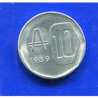 Аргентина 10 аустралей 1989 UNC