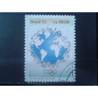 Бразилия 1992 Олимпиада в Барселоне, карта мира Одиночка