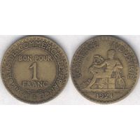 Франция 1 франк 1924 г. VF