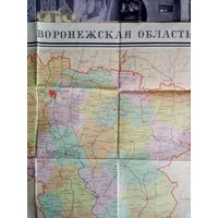 Карта Воронежская область 1974 г