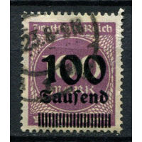 Рейх (Веймарская республика) - 1923 - Надпечатка нового номинала 100 Tsd на 100 M - [Mi.289] - 1 марка. Гашеная.  (Лот 68BG)