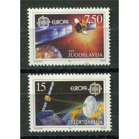 Югославия - 1991г. - Европа. Европейская космонавтика - полная серия, MNH с полосами на клее [Mi 2476-2477] - 2 марки