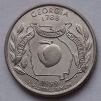 США 25 центов (квотер) 1999 г. D. Штат Джорджия