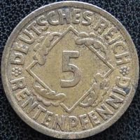 YS: Германия, 5 рентенпфеннигов 1924F, KM# 32 (1)