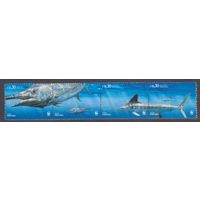 2004 Португалия Азорские острова 502-505strip Морская фауна - Акулы Блауэр Марлин 3,00 евро