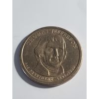 США 1 доллар 3 президент Томас Джефферсон 2007