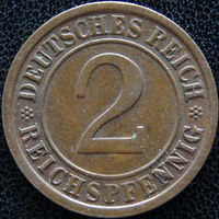 YS: Германия, 2 рейхспфеннига 1936D, KM# 38 (1)