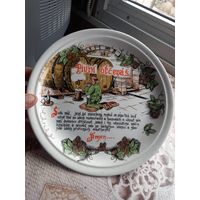 Тарелка сувенирная с пивной молитвой Пивной отче наш 23 см. Чехословакия