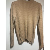 Пуловер свитер мужской 46-48 хлопок Джемпер цвет рыже-кофейный