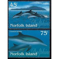 1997 Остров Норфолк 632-633 Морская фауна - Дельфины