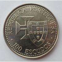 Португалия 100 эскудо 1989 "Открытие острова Мадейра"