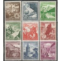 Германия(третий рейх). Благотворительные марки. Восточный ландшафт и альпийские цветы. 1938г. Mi#675-83. Серия.