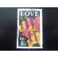 США 1988 цветы, любовь Mi-1,0 евро гаш.