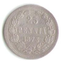 25 пенни 1873 год S _состояние VF/XF