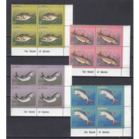Фауна. Рыбы. Малави. 1973. 4 марки в квартблоках.  Michel N 212-215 (18,0 е)