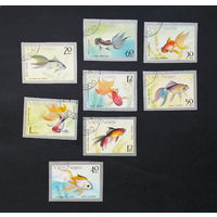 Вьетнам 1977 г. Золотые рыбки. Фауна, полная серия из 8 марок. Без перфорации #0124-Ф2P26