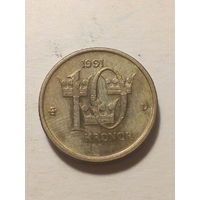 10 крон Швеция 1991