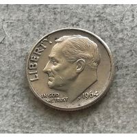 США 1 дайм 1964 (D - Денвер) - серебро