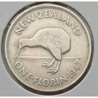 Новая Зеландия 1 флорин (2 шиллинга) 1947 г. В холдере