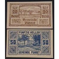 20 и 50 хелеров 1920 года - Австрия (Пюрет) - нотгельды - UNC