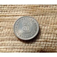 Werty71 Малайя и Британское Борнео 5 центов 1961