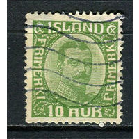 Исландия - 1921/1922 - Кристиан X 10A - [Mi.100] - 1 марка. Гашеная.  (Лот 41Df)
