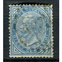 Королевство Италия - 1877 - Виктор Эммануил II 10С - [Mi.27] - 1 марка. Гашеная.  (Лот 64AD)
