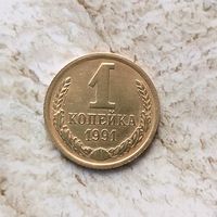 1 копейка 1991(М) года СССР. Красивая монета!