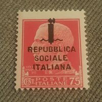 Италия 1944. Виторио Эммануэль. Надпечатка
