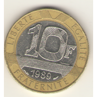 10 франков 1989 г.